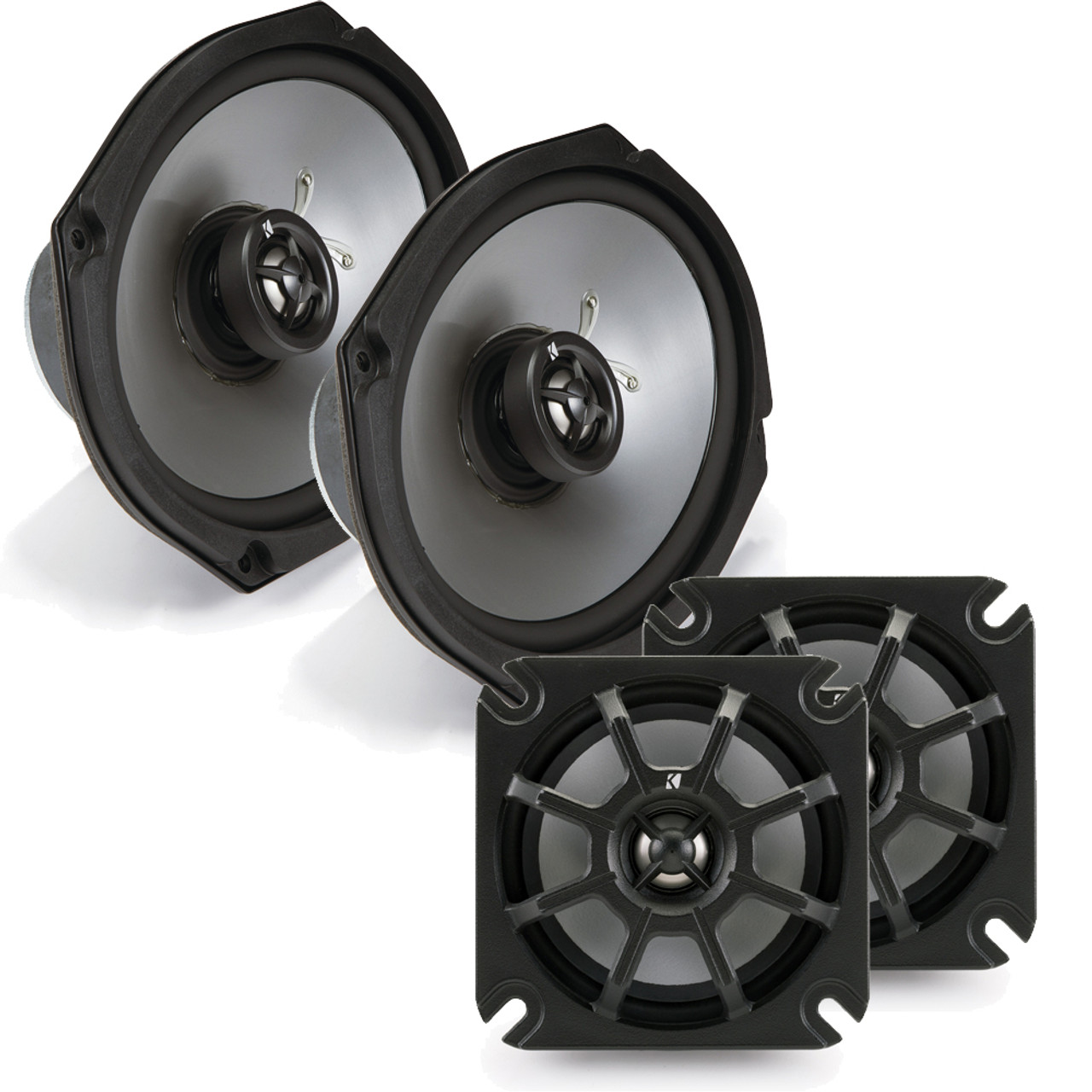 Kicker Motorcycle 4 Inch and 6x9 4-ohm Speaker Package - Creative